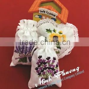 Full Size Cloths Bag With Hand Embroidery Air Fresh Flower Fragrant Bag Sets thumbnail-5