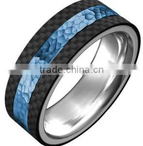 Fashion Generous New Design Carbon Fiber Finger Ring Tungsten Carbide Jewelry Titanium Ring thumbnail-4