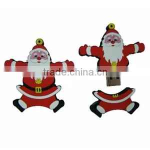 Customized & Vivid Cartoon Santa Claus Plastic USB Flash Drives Cover thumbnail-1