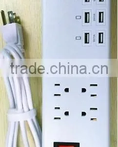 High Quality Factory Price 6-Outlet Power Strip With 8USB Charging Ports US Standard thumbnail-1