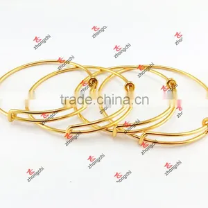 Adjustable Brass Wire Bangles Gold Plated Expandable Wire Bangle Gifts thumbnail-2