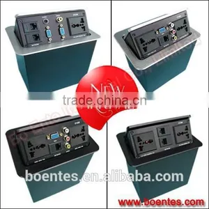 Office Tabletop Pop Up Power Data Sockets With RJ45/VGA/Audio Plug for Office AV Solutions thumbnail-4