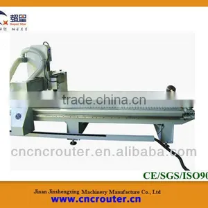 Jinan Woodworking Cnc Machine 3d for Sale With the Rotary Clamp on Front of the Vacuun Table thumbnail-1