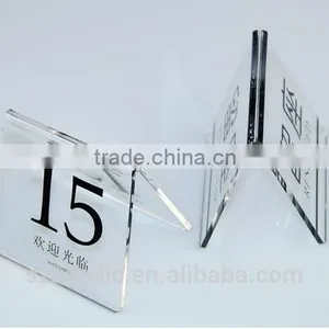 Acrylic Restaurant Table Number Stand Holders, Acrylic Table Number Sign Holder thumbnail-2