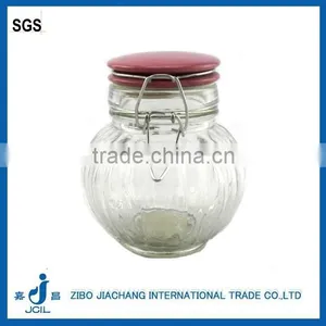 350ml Glass Empty Preserving Honey Jars With Red Ceramic Lid thumbnail-1