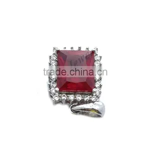 Good Quality Designer Silver Charms New Fashion Charms Ruby Gemstone Pendant thumbnail-2