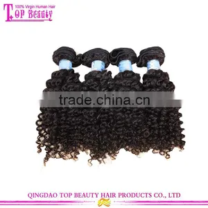 Unprocessed Soft Touch 12 Inches Virgin Chinese Human Hair Weave 6a Natural Color Chinese Kinky Curly Hair thumbnail-1