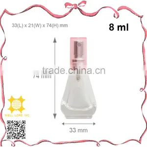 7ml Unique Shape Transparent Glass Bottle With Pump Sprayer thumbnail-2