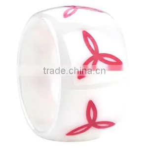 White Ring Laser Character Pattern ,newest Ceramic Rings thumbnail-1