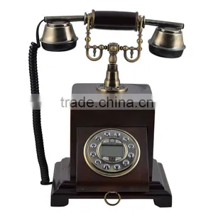 Wooden Decorations Corded Telephone Vintage Home Decor thumbnail-1