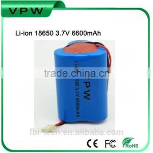 Rechargeable 6600mah 3.7V 18650p Li-ion Battery With CE FCC MSDS ROHS Certification thumbnail-1