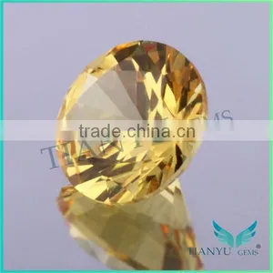 Loose Sapphire Gemstone Corundum Wholesale China 21# Round Shape Yellow Sapphire Gemstone thumbnail-2