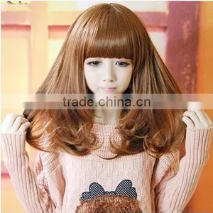 Wholesale Synthetic Wigs Natural Curly Hair Wig Claret-red Wigs thumbnail-6