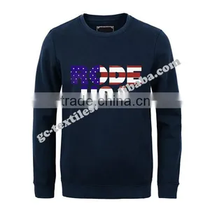 Men's Printed Round Neck Long Sleeve Fleece Sweater thumbnail-2