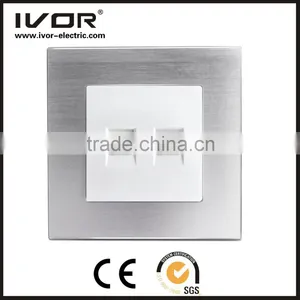 2016 New Design IVOR Aluminum Muti-function Electrical Switch Socket , Wall Switch and Socket , One Gang Two Way Light Socket thumbnail-1