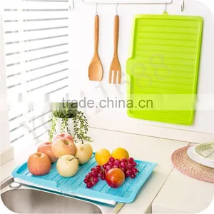 Kitchen Plastic Dish Drainer Tray Board Sink Drying Rack Worktop Dish Drainer Dish Draining Board Water Tool thumbnail-1