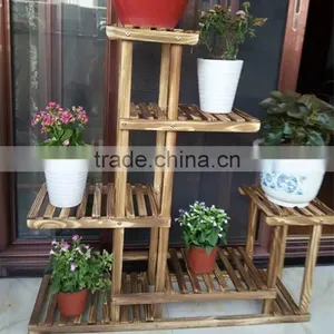 China Factory Customize Wooden Standing Flower Pot Rack thumbnail-2