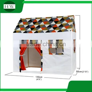 Wholesale OEM Durable Cotton Canvas Indoor Children Toy House Wood Kids Play Cubby House thumbnail-1