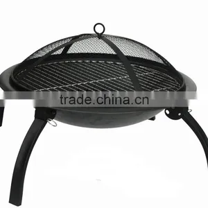 Outdoor Folding Fire Pit With BBQ Grill thumbnail-1