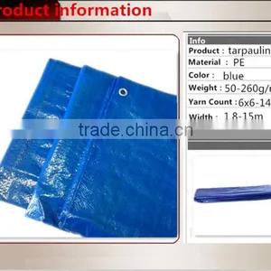 Rainproof 100% Virgin Material pe Tarpaulin/good Quality Blue pe Rustproof Tarpaulin Mesh Fabric thumbnail-1