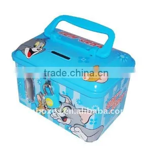 2013 Cartoon Cat Child Tin Coin Bank ( R170 ) thumbnail-1