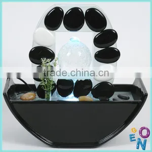 Lucky Gift LED Light Ceramic Small Water Fountain thumbnail-1