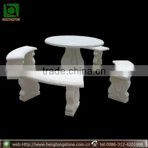 Stone Park Marble Garden Bench thumbnail-1