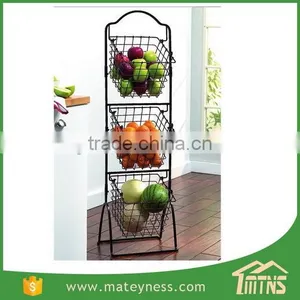 Storage Metal Kitchen 3 Tier Fruit Basket Stand thumbnail-2