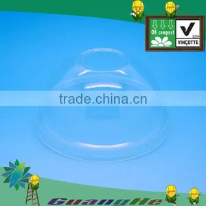 Disposable Biodegradable Clear Plastic Dome Lids,PLA Plastic Yogurt Cup Lid thumbnail-1