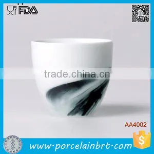 Chinese Ink Painting Style White Ceramic Tea Cup thumbnail-1