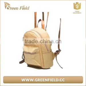 Brown Kraft Paper School Bag Backpack, Washable Paper Bag for Students thumbnail-4
