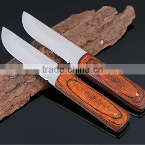 Wood Handle Multi Purpose Outdoor Survival Knife, Straight Edge Fruit Knife thumbnail-1