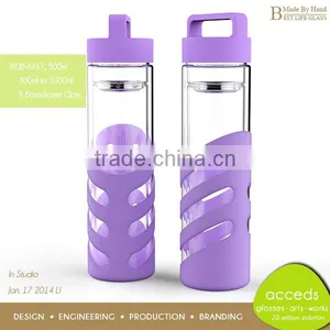 Creative Colored 300Ml Glass Juice Bottle With Lid thumbnail-6