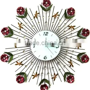 Antique Round Diamond Metal Wall Clock thumbnail-1