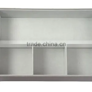High Quality 4 Compartment Faux Leather Jewelry Storage Box With Flocking Inside thumbnail-2