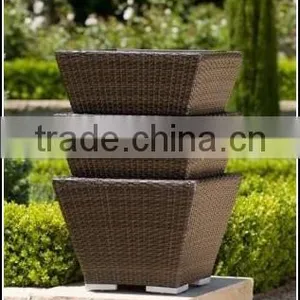 Wicker Rattan Garden Pot thumbnail-1