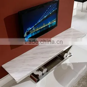 CT8035 Wonderful Design Stainless Steel Modern tv Stand With Marble Top thumbnail-2