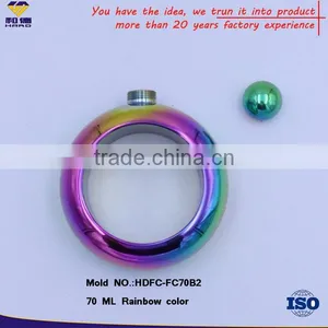 Customized Pass FDA Colorful Round Wine Pot / Hip Flask thumbnail-3