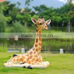 Promotion Wholesale Fiberglass Giraffe Animal Resin Sculptures thumbnail-4