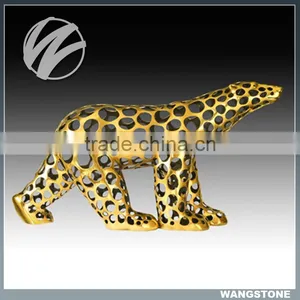 Modern Stainless Steel Hollow Garden Painted Bear Statues thumbnail-1