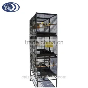 SMALL PARROT BIRD FINCH CANARY BIRD AVIARY CAGE WIRE BREEDING BIRD CAGE W/STAND AND WHEEL thumbnail-2