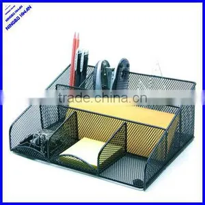 6 Divided Compartment Metal Mesh Desk Accessories Organizer thumbnail-1