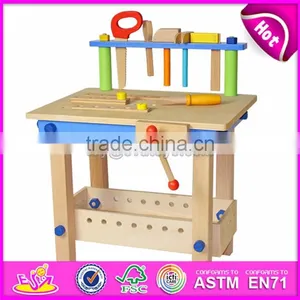 New Children Pretend Play Tool Kit Toys Wooden Kids Tool Bench W03D083 thumbnail-5
