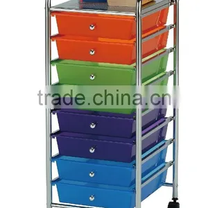 Colorful 10 Tier Plastic Storage Drawer Cart thumbnail-3