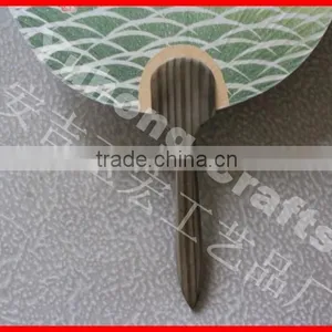 Environmental Paper Round Fan With Wood Handle thumbnail-3