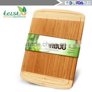 Beautiful Large 100% Organic Bamboo Cutting Board: Wood 18x12 w / Juice Groove. Knife & Eco-friendly! thumbnail-1
