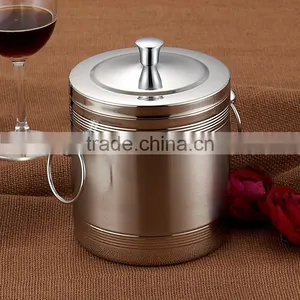 Custom Champagne Beer Stainless Steel Large Ice Bucket With Cover thumbnail-1