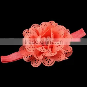 Handmade Fabric Flower Headband With Pearl Center for Kids Hair Accessories thumbnail-4
