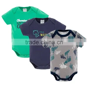 2017 Wholesale 3 Piece/lot Sleeveless Soft Cotton Baby Rompers For Newborn thumbnail-1