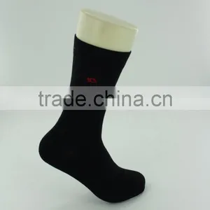 Black Cotton Socks Men Crew Dress Socks thumbnail-4